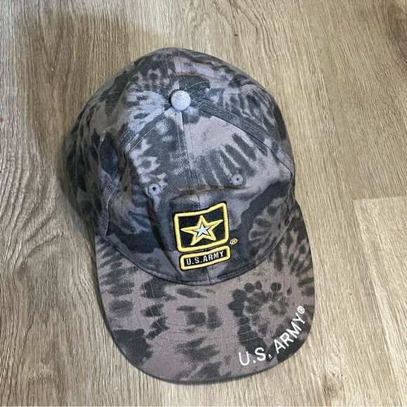 US Army Grey Tie Dye Baseball Hat - Picture 7 of 12